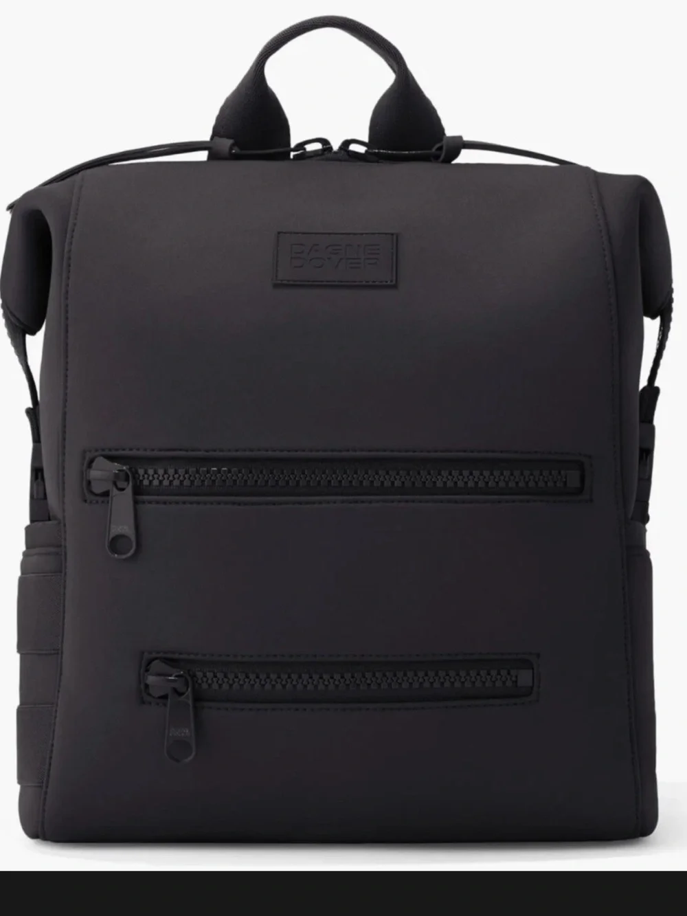 Dagne Dover Indi Neoprene Stretch Large Black Diaper Travel Work Backpack Bag